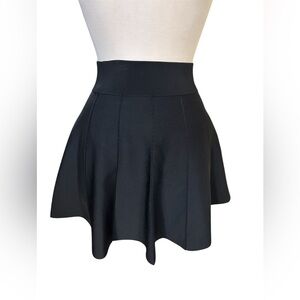 A.L.C. Womens Mini Skirt Small Black Rayon Nylon Stretch Waist Pleated Circle